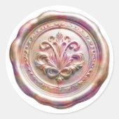 Rond Faux Wax Envelope Seal Style 4 Pink 24 Sticker (Devant)