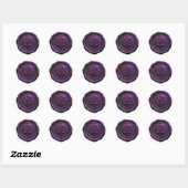 Rond Faux Wax Envelope Seal Style 4 Purple 20 Sticker (Feuille)