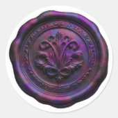 Rond Faux Wax Envelope Seal Style 4 Purple 20 Sticker (Devant)
