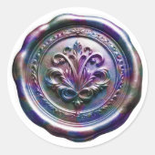 Rond Faux Wax Envelope Seal Style 4 Purple 21 Sticker (Devant)