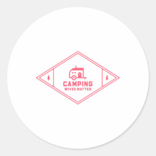 Rond Femme de camping - Sticker rose