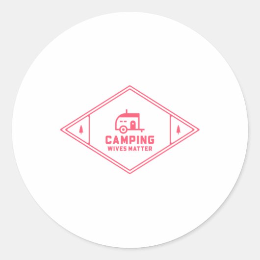 Rond Femme de camping - Sticker rose (Devant)