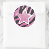 Rond Fête comme une Rockstar - Sticker rose Parties sci (Sac)