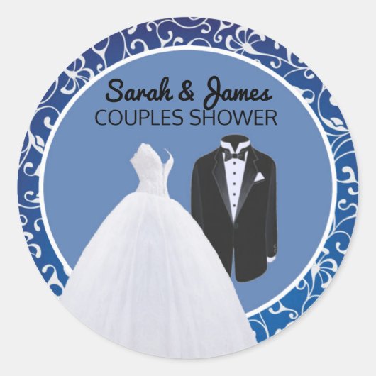 Rond Fête des mariées Couples Mariage Favoriser Sticker (Devant)