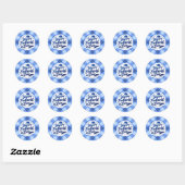Rond Fête des pères simple Blue Happy | Sticker (Feuille)