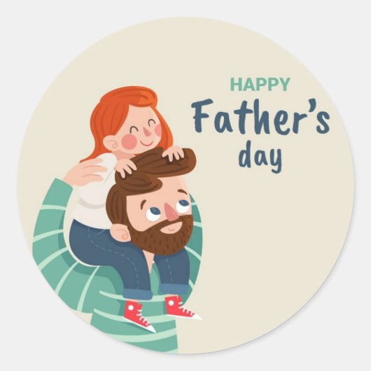 Rond FÊTE DES PÈRES Sticker CADEAU (Devant)
