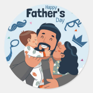 Rond FÊTE DES PÈRES Sticker CADEAU