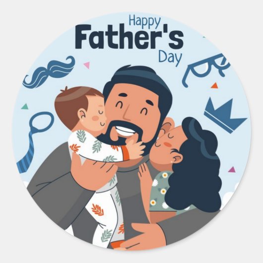 Rond FÊTE DES PÈRES Sticker CADEAU (Devant)