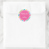 Rond Fête Filles Anniversaire Merci Favor Sticker (Sac)