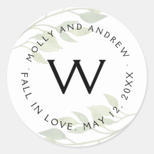 Rond feuillage vert feuille STICKER partie/mariage