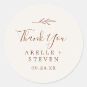 Rond Feuille minimale | Sticker Merci de crème Boho Fav (Devant)