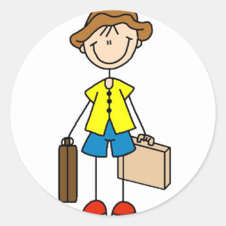 Rond Figure De Sticker Avec Sticker De Bagage