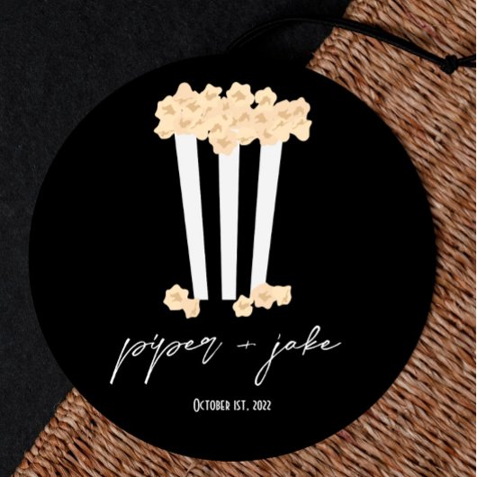 Rond Film Noir - Noir - Couples MultiUse Favor Sticker