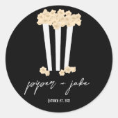 Rond Film Noir - Noir - Couples MultiUse Favor Sticker (Devant)