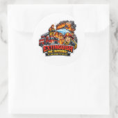 Rond Firefighter Extinguish The Inferno Cartoon Sticker (Sac)