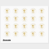 Rond First Communion Gold Chalice Laurel Wreath Sticker (Feuille)