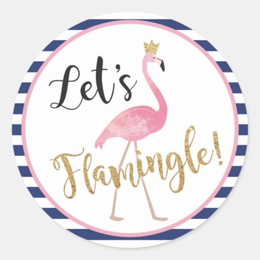Rond Flamingle ! Sticker Flamant rose (Devant)