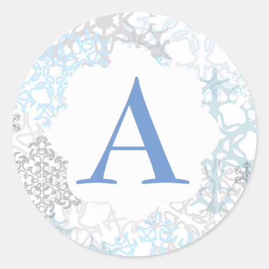 Rond Flèche de neige blanche/bleue - Sticker circulaire (Devant)