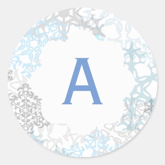 Rond Flèche de neige blanche/bleue - Sticker circulaire (Devant)