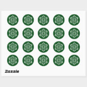 Rond Flèche de neige verte et blanche - Sticker circula (Feuille)
