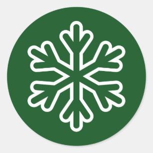 Rond Flèche de neige verte et blanche - Sticker circula