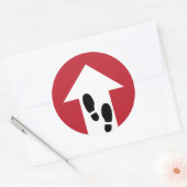 Rond Flèche vers l'avant avec Empreintes Sticker direct (Enveloppe)