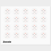 Rond Flèches Coeur rose - Sticker Cercle (Feuille)