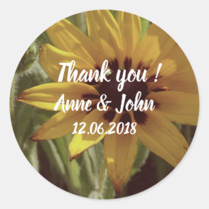 Rond Fleur jaune, Sticker Merci