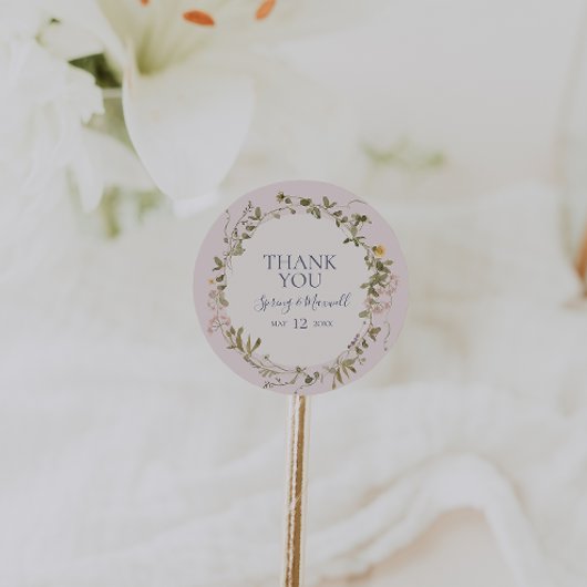 Rond Fleur sauvage de printemps | Sticker Merci flush F