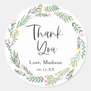Rond Fleur sauvage Garden Anniversaire Merci Sticker
