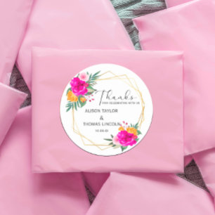 Rond Fleur sauvage Spring Merci Sticker Classic Round