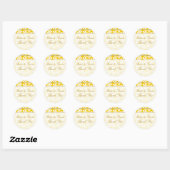 Rond Fleurs Blanches Sur Sticker Mariage Jaune (Feuille)