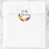 Rond Fleurs d'aquarelle Boho | Sticker baby shower (Sac)