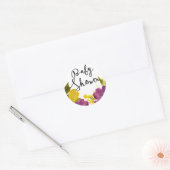 Rond Fleurs d'aquarelle Boho | Sticker baby shower (Enveloppe)