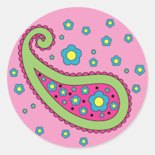 Rond Fleurs et Paisley Sticker