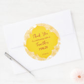 Rond Fleurs jaunes haldi merci sticker (Enveloppe)