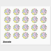 Rond Fleurs Pastel - Sticker (Feuille)