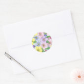Rond Fleurs Pastel - Sticker (Enveloppe)