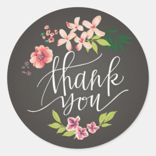 Rond Fleurs sur Sticker en Merci de tableau noir