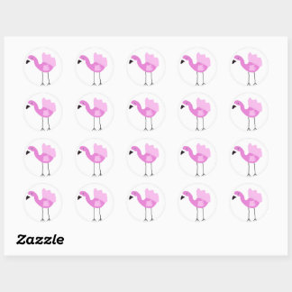 Rond Flora Le Sticker Flamant rose