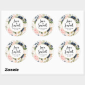 Rond Floral Blush et Navy Love Is Sweet Sticker (Feuille)