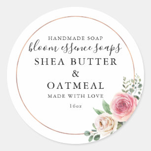 Rond Floral et huile Sticker pour savon