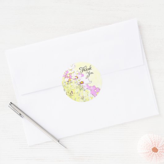 Rond Floral Monogram Sticker (Enveloppe)