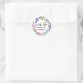 Rond Floral Thank You for Your Purchase Sticker (Sac)