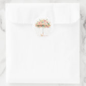 Rond Floral Umbrella Baby Sprinkle Favor Sticker (Sac)