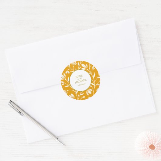 Rond Floral Wedding Sticker (Enveloppe)