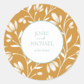 Rond Floral Wedding Sticker (Devant)