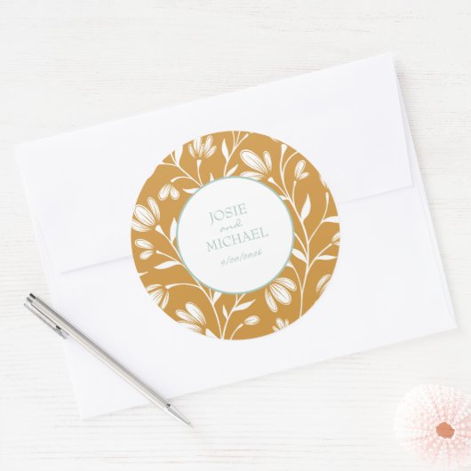 Rond Floral Wedding Sticker (Enveloppe)