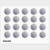 Rond Flore bleue et argentée avec Sticker à papillons (Feuille)