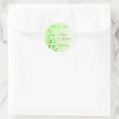 Rond Flore rose et verte avec Sticker à papillons (Sac)